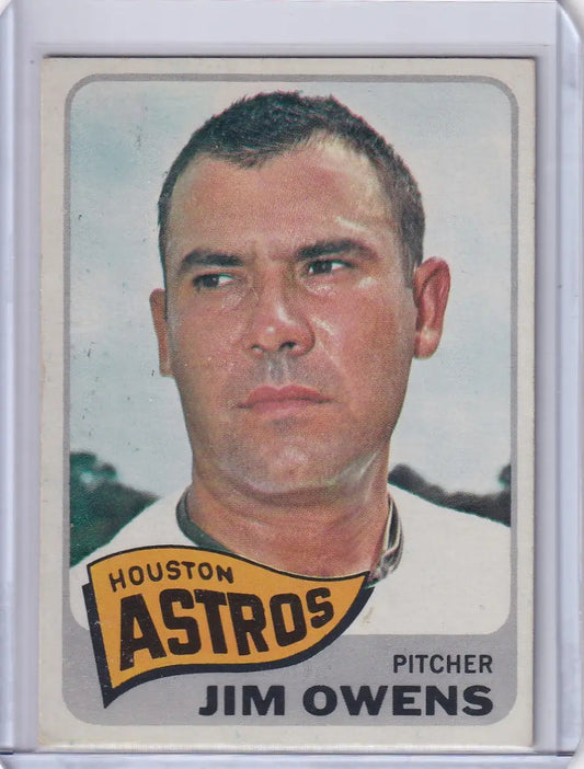 1965 Topps Baseball card of Jim Owens, pitcher for the Houston Astros