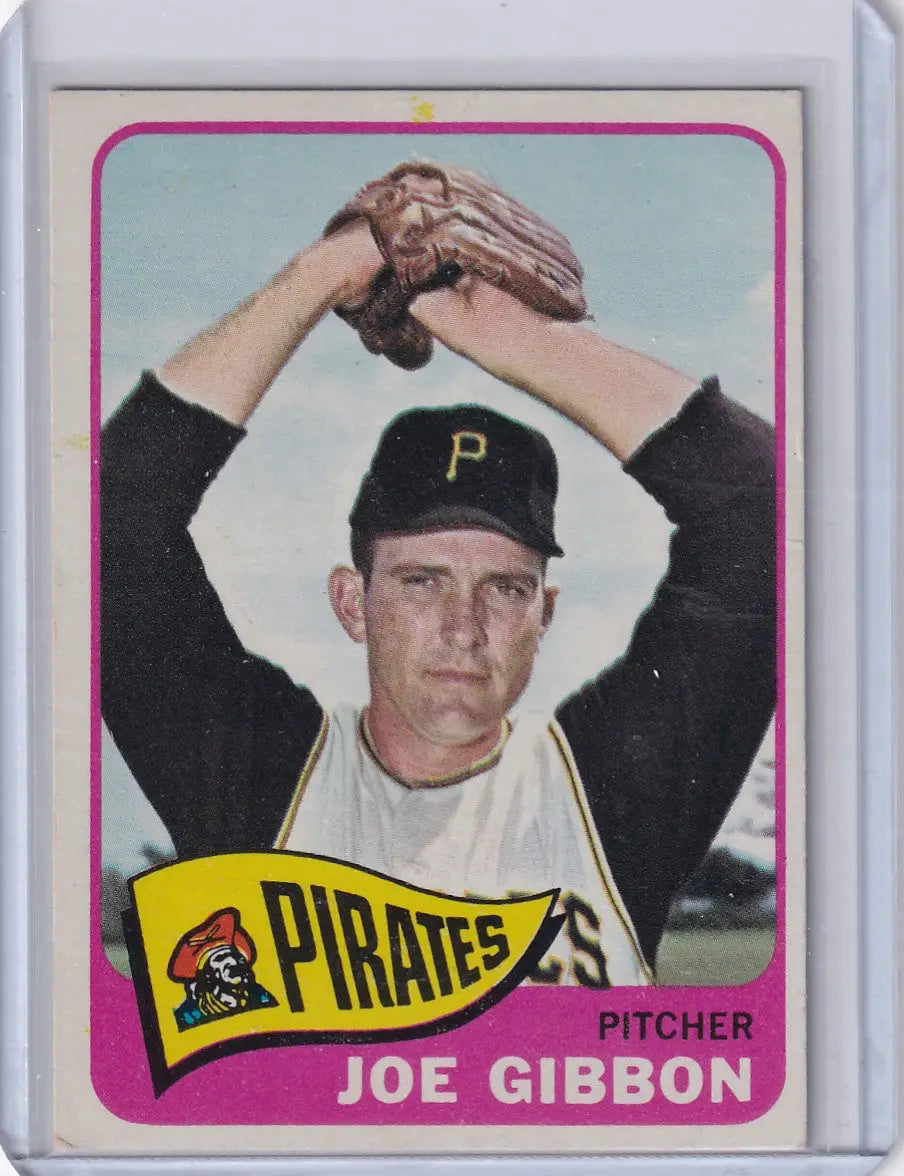 Topps Baseball card of Joe Gibbon in wind-up pose for Pittsburgh Pirates