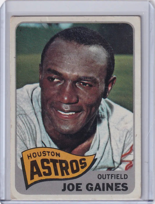 1965 Topps Baseball card of Joe Gaines, Houston Astros outfielder collectible