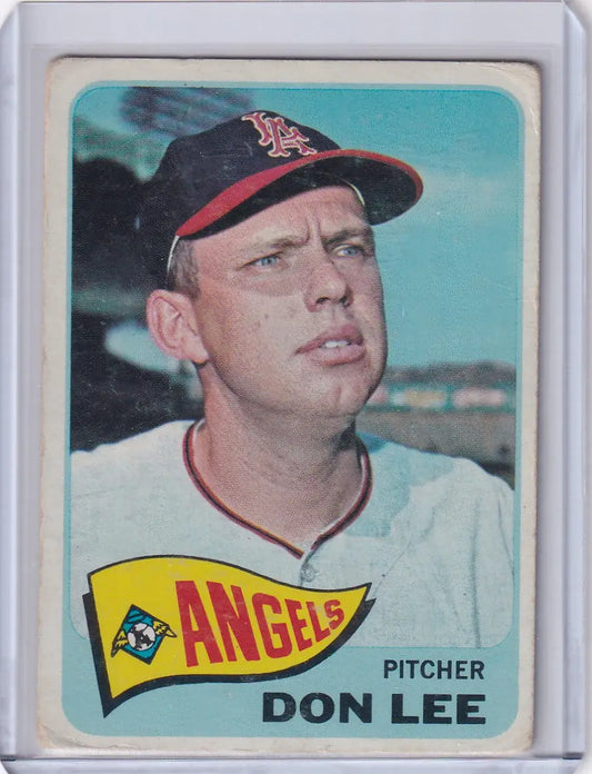 1965 Topps Baseball card of Don Lee, pitcher for the Los Angeles Angels team