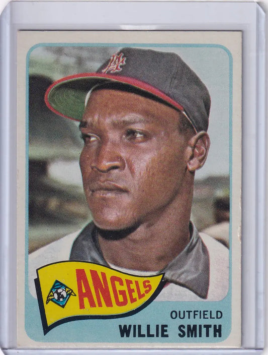 Baseball card of Willie Smith, Los Angeles Angels player from 1965 Topps Baseball series