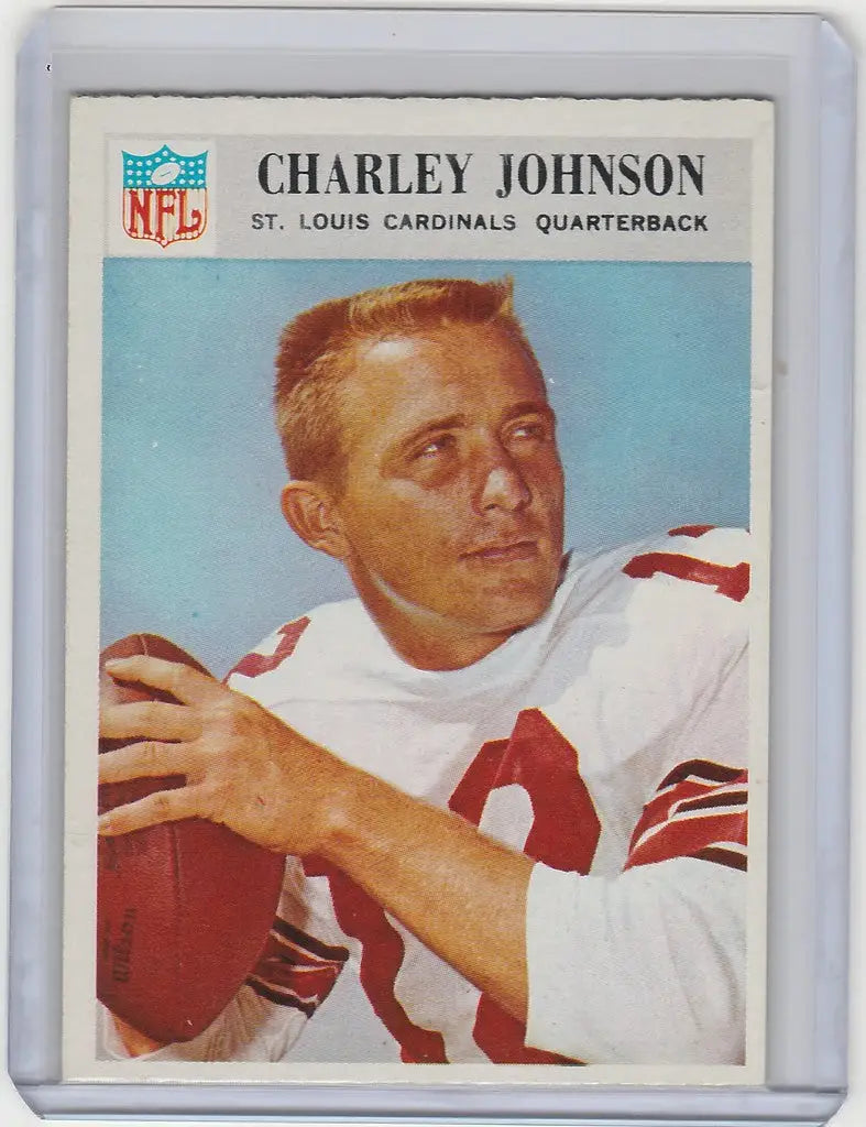 Vintage football card of Charley Johnson, St. Louis Cardinals, NRMT condition