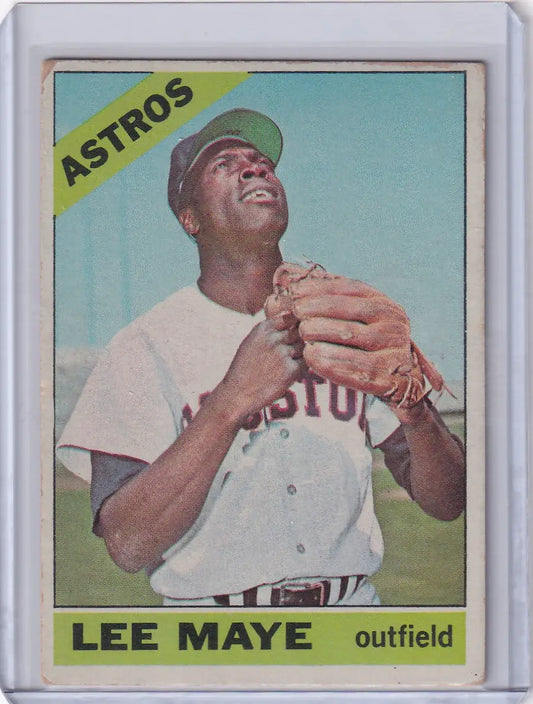 1966 Topps Baseball card of Lee Maye in Houston Astros white uniform