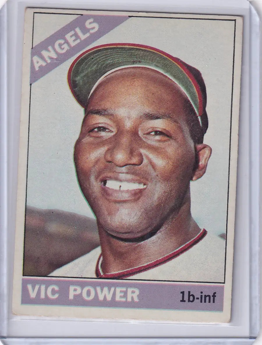 Baseball card of Vic Power from the California Angels in 1966 Topps Baseball set