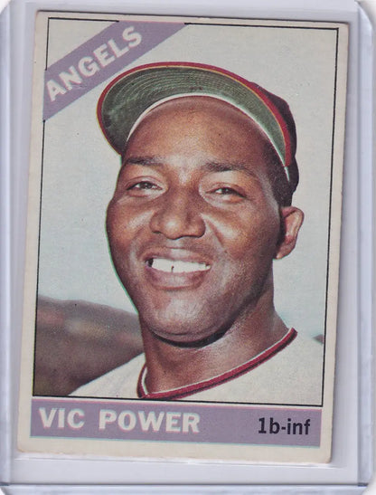 Baseball card of Vic Power from the California Angels in 1966 Topps Baseball set