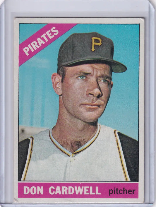 Baseball card of Don Cardwell, Pittsburgh Pirates pitcher, from Topps Baseball 1966