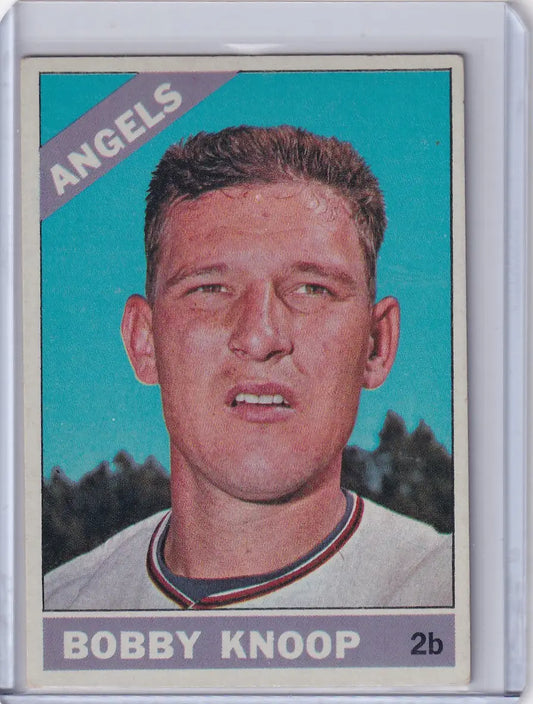 1966 Topps Baseball card of Bobby Knoop from the California Angels team