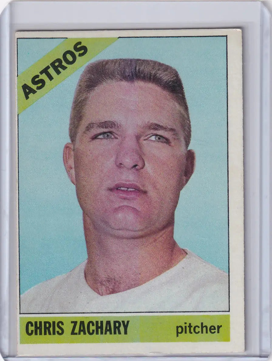 1966 Topps Baseball card of Chris Zachary, pitcher for the Houston Astros