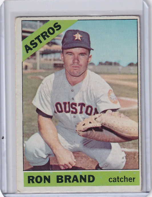 1966 Topps Baseball card of Ron Brand, catcher for Houston Astros