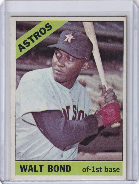 Topps Baseball card featuring Walt Bond in a batting stance for the Houston Astros