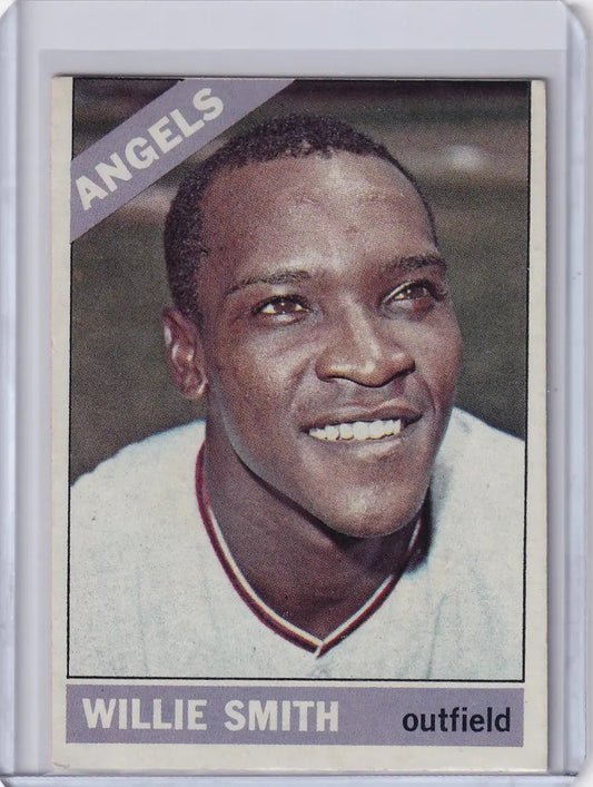 Baseball card of Willie Smith in California Angels uniform from Topps Baseball 1966