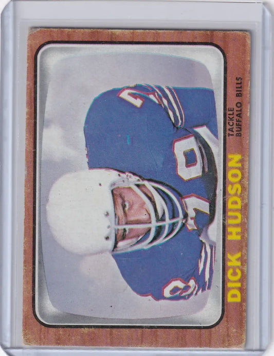 Vintage Topps Football card of Dick Hudson in blue Buffalo Bills jersey