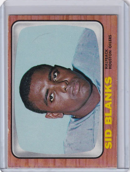 Vintage 1966 Topps Football card featuring Sid Blanks of the Houston Oilers