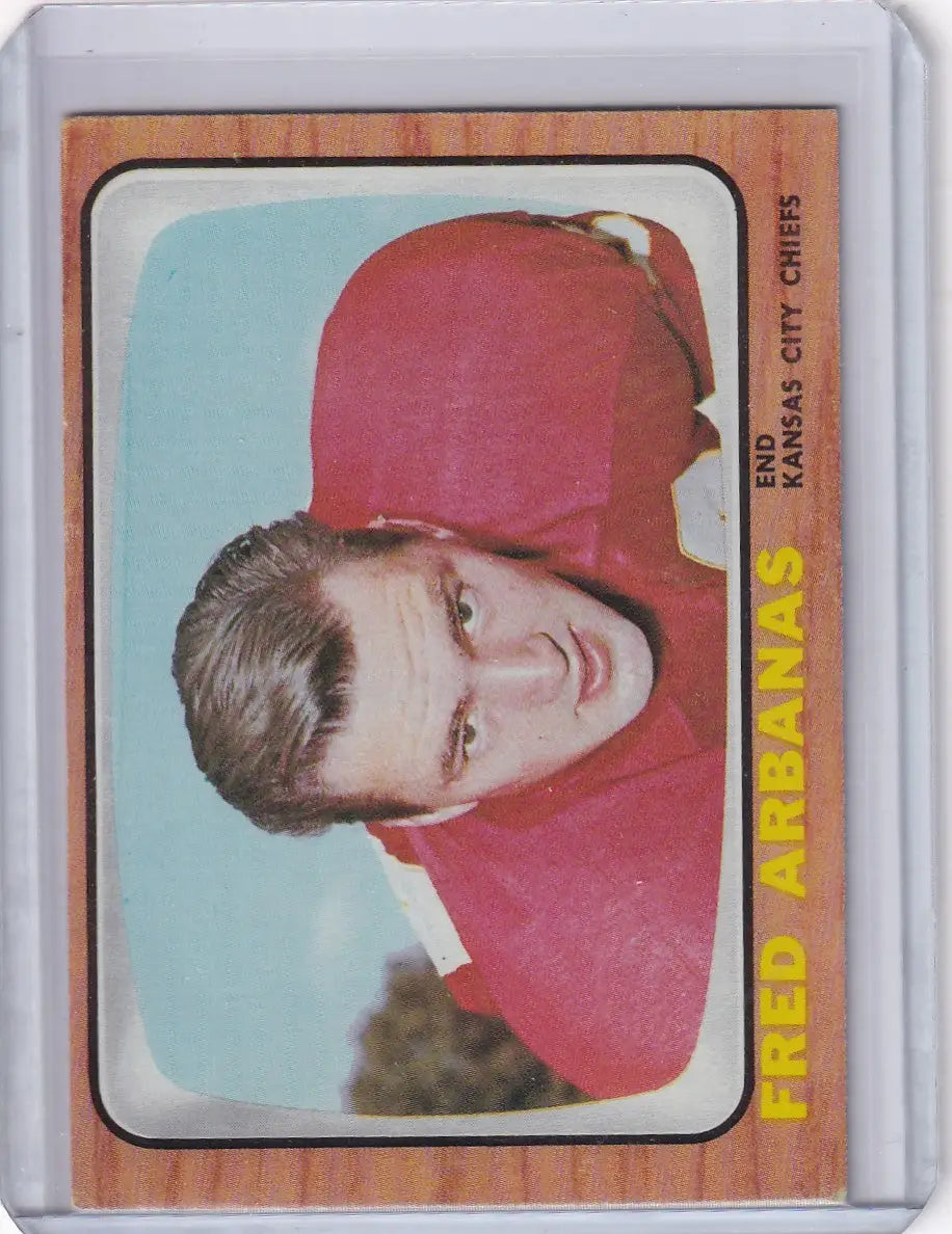 Vintage 1966 Topps Football card of Fred Arbanas from the Kansas City Chiefs