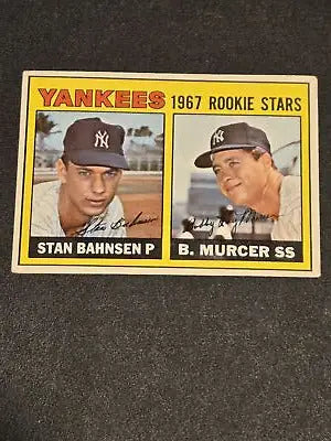 1967 Topps #93 Yankees Rookie Stars card featuring Stan Bahnsen and Bobby Murcer