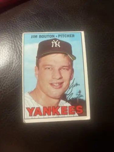 1967 Topps Jim Bouton New York Yankees trading card #393 featuring the iconic pitcher