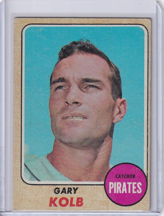 Vintage 1968 Topps Baseball card of Gary Kolb, Pittsburgh Pirates catcher