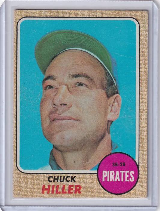 Topps Baseball card of Chuck Hiller from the Pittsburgh Pirates team, 1968 edition