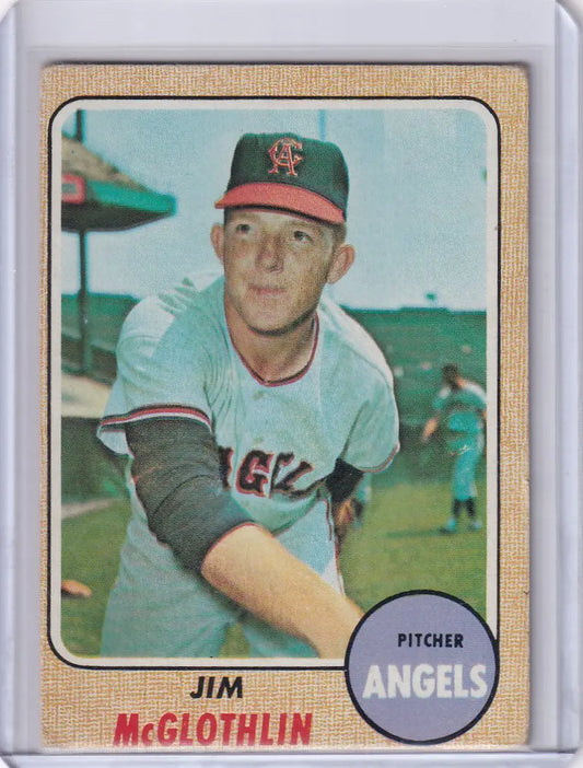 1968 Topps Baseball card of Jim McGlothlin, pitcher for the California Angels