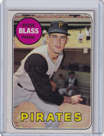 Vintage 1969 Topps Baseball card of Steve Blass from the Pittsburgh Pirates