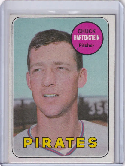 Baseball card of Chuck Hartenstein from the 1969 Topps Baseball Pittsburgh Pirates collection