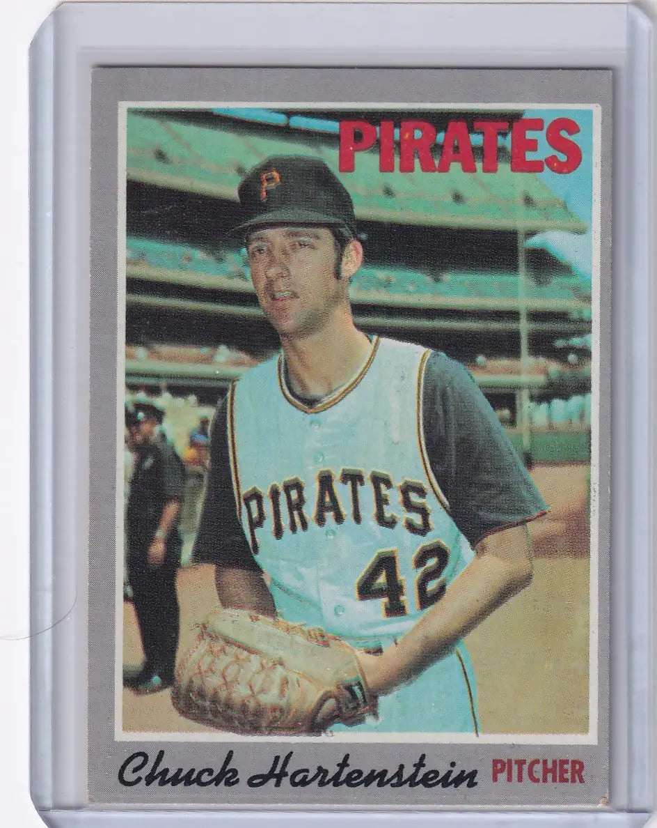 Vintage Topps Baseball card of Chuck Hartenstein, Pittsburgh Pirates pitcher, jersey 42