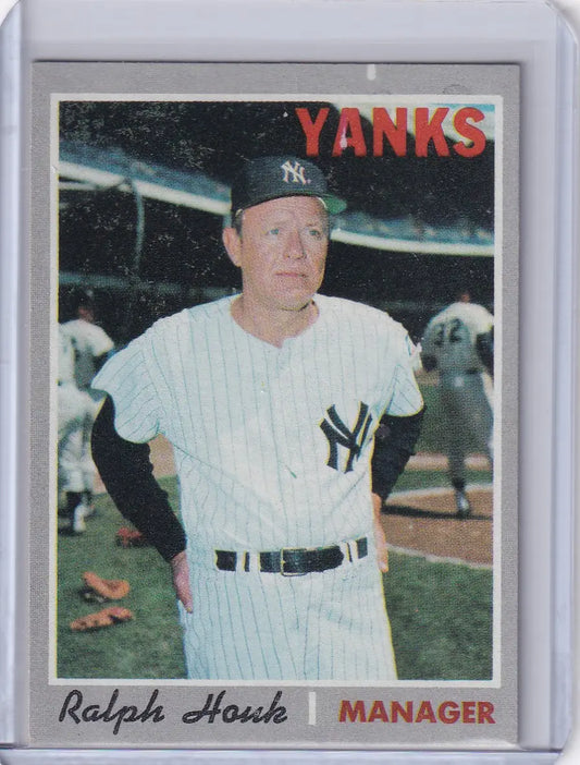 1970 Topps Baseball card of Ralph Houk, New York Yankees manager in uniform