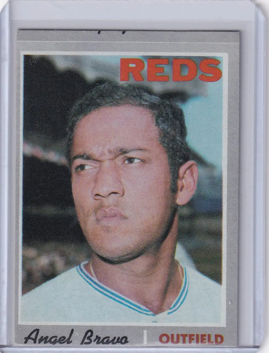 Topps Baseball card of Angel Bravo from the Cincinnati Reds team