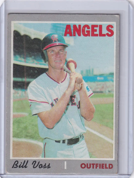 Baseball card of Bill Voss - California Angels in batting stance, 1970 Topps Baseball