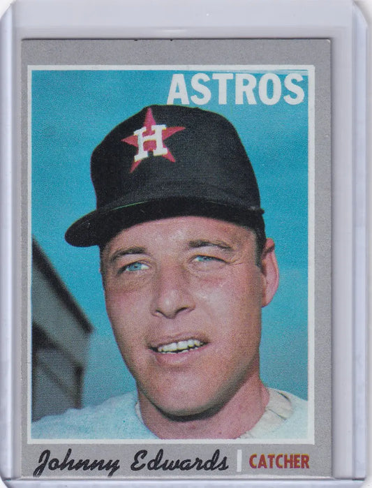 Topps Baseball card of Johnny Edwards in Houston Astros cap