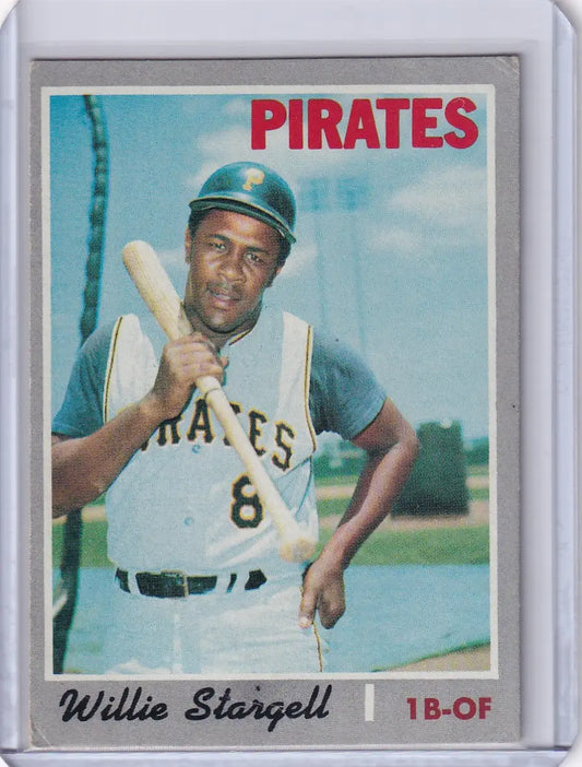 1970 Topps Baseball card of Willie Stargell in batting stance for Pittsburgh Pirates