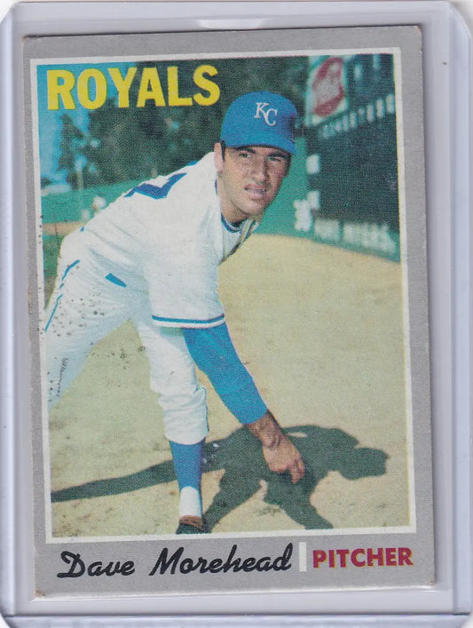 Kansas City Royals pitcher Dave Morehead on 1970 Topps Baseball card #495