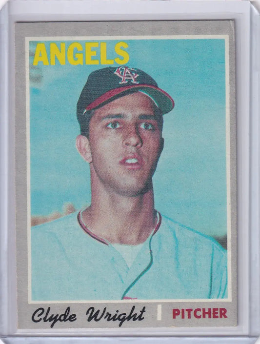 1970 Topps Baseball card of Clyde Wright, pitcher for the California Angels