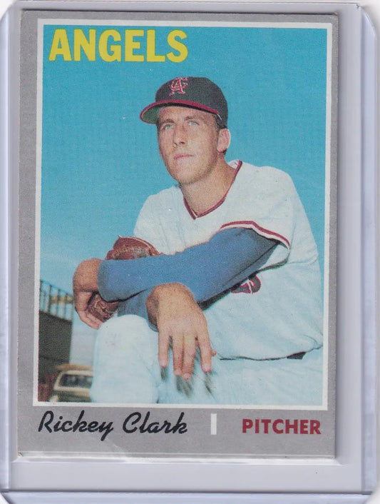 Baseball card of Rickey Clark, pitcher for California Angels from 1970 Topps Baseball