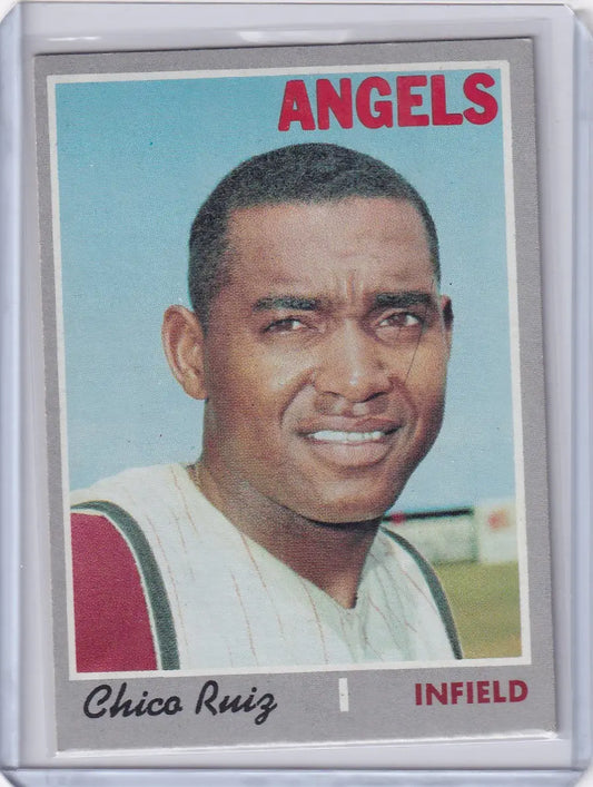 1970 Topps Baseball #606 Chico Ruiz card representing California Angels infielder