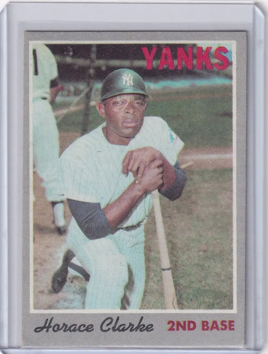 1970 Topps Baseball #623 Horace Clarke New York Yankees player holding a bat