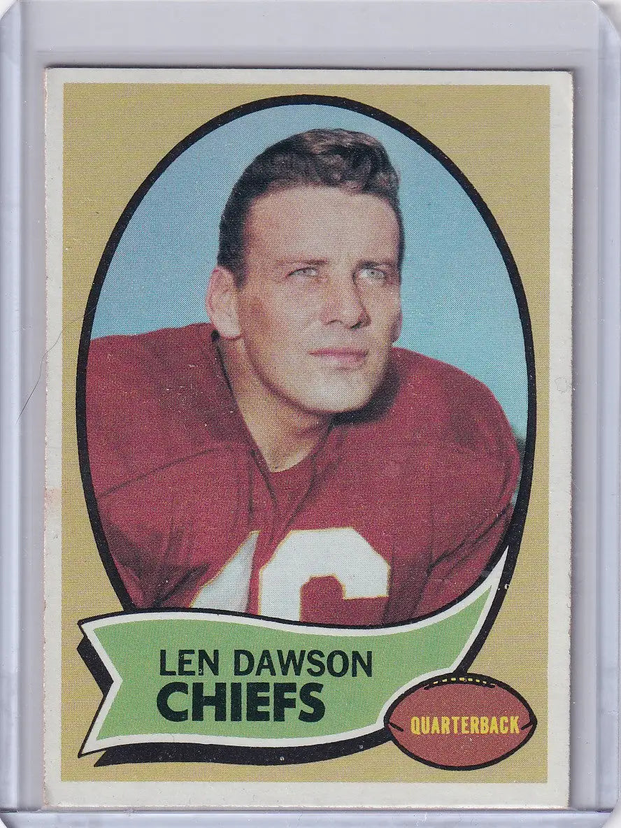 Vintage Topps Football card of Len Dawson UER from Kansas City Chiefs team