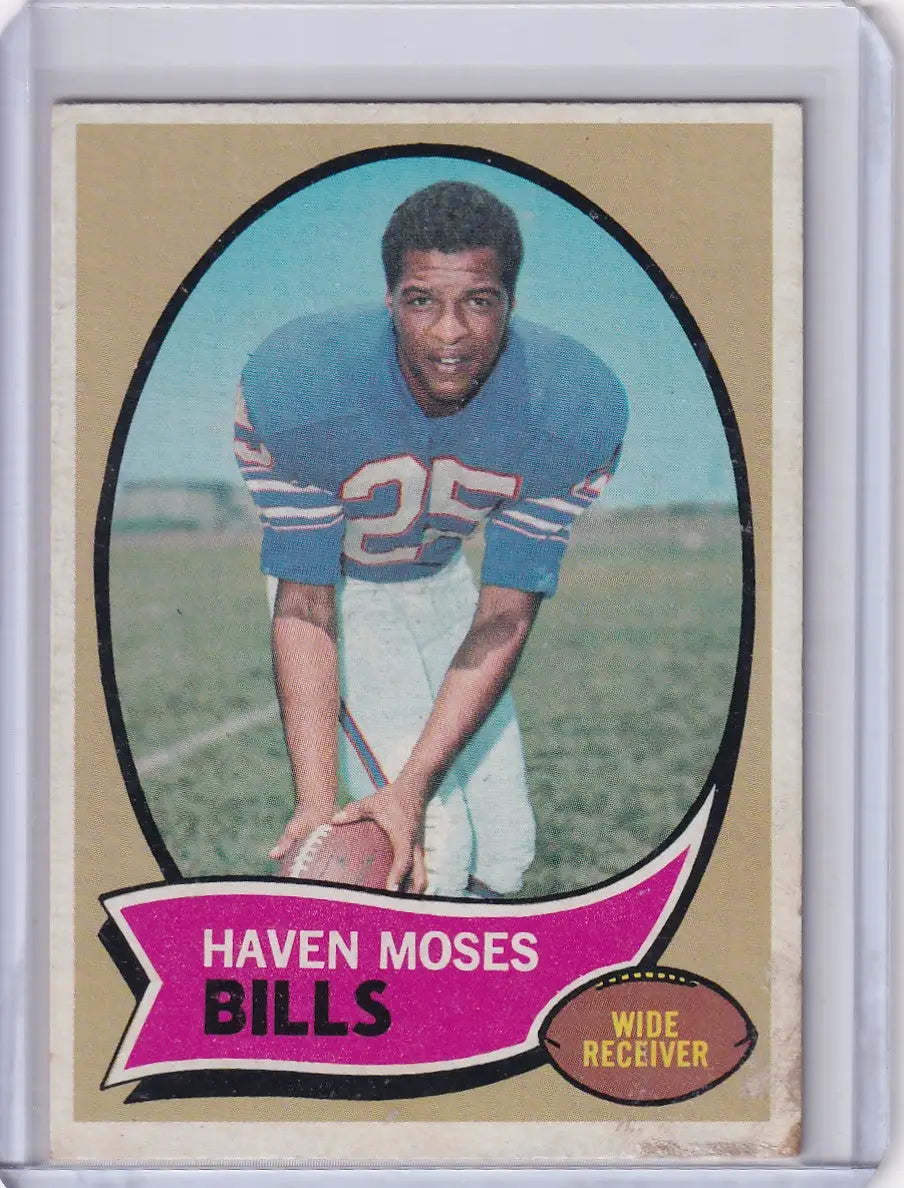 Vintage Topps Football card of Haven Moses from the Buffalo Bills