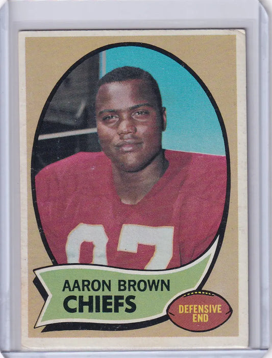 Vintage Topps Football card of Aaron Brown from the Kansas City Chiefs