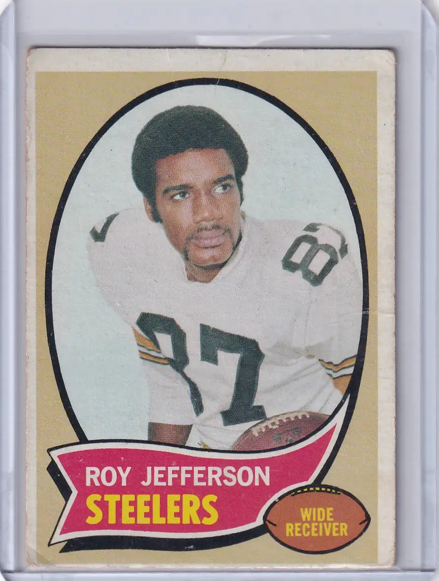 Vintage Topps Football card of Roy Jefferson from the Pittsburgh Steelers