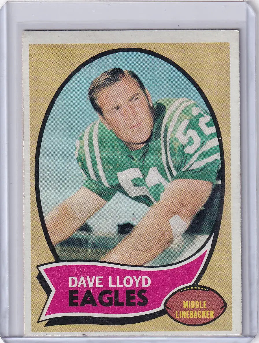 Vintage Topps Football card of Dave Lloyd in Philadelphia Eagles uniform #55