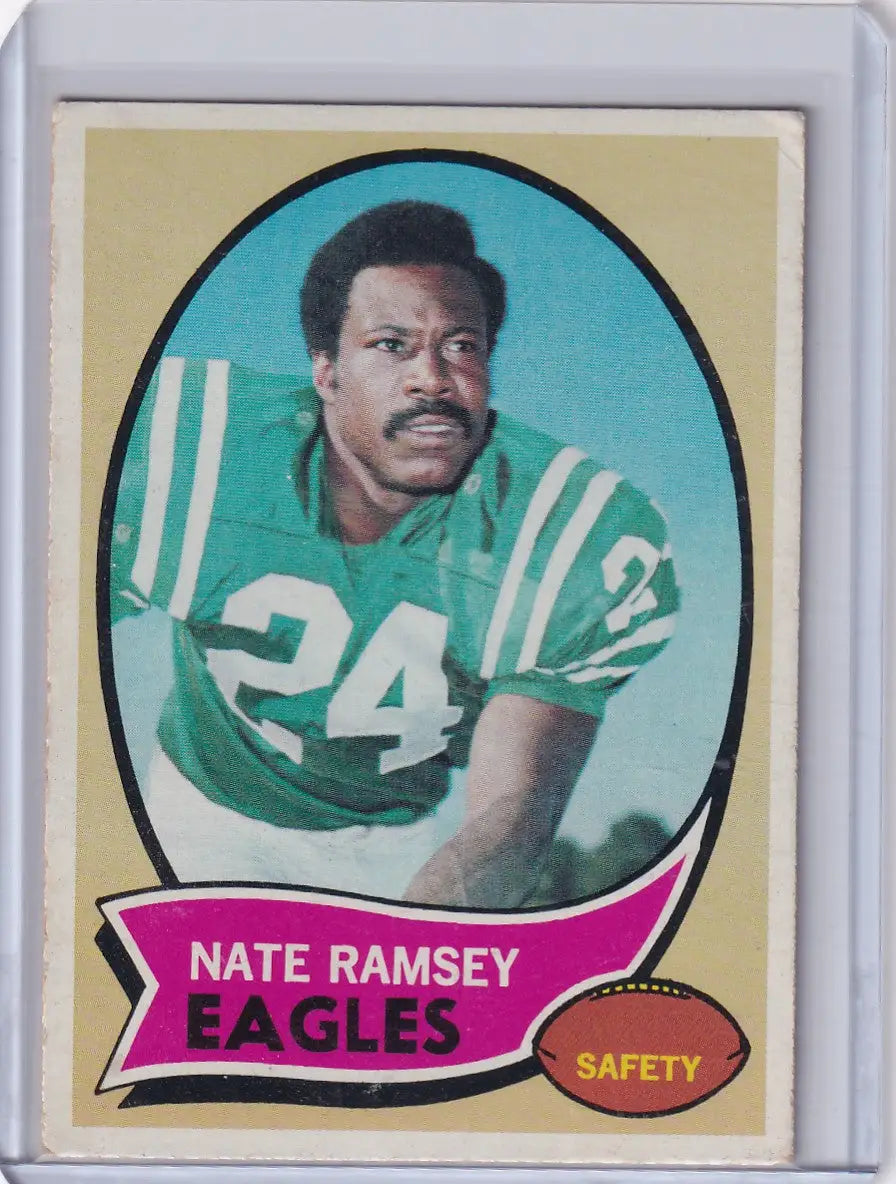 Vintage Topps Football card of Nate Ramsey from the Philadelphia Eagles