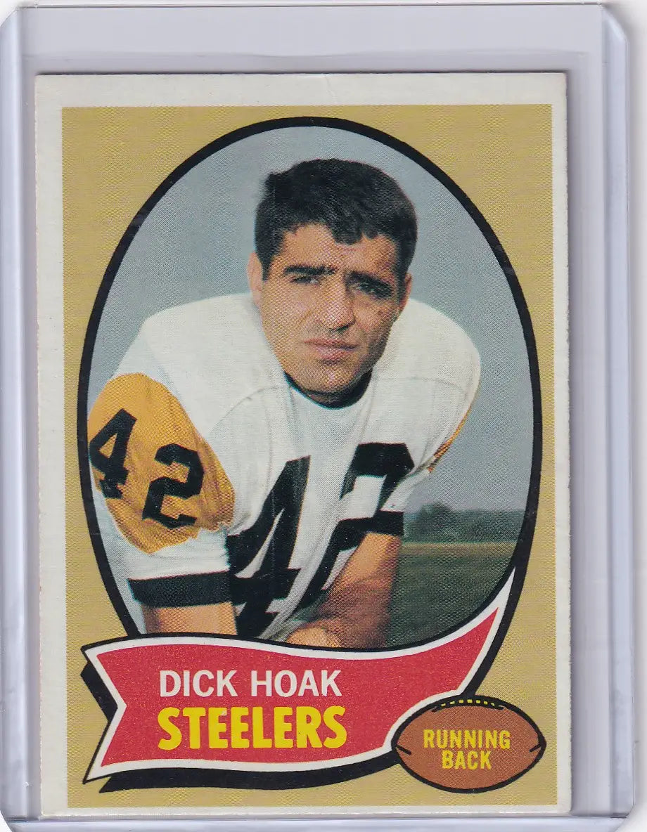 Vintage 1970 Topps Football card of Dick Hoak, Pittsburgh Steelers running back