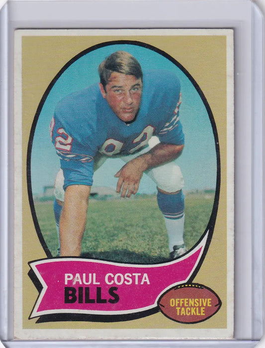 Vintage Topps Football card of Paul Costa from the Buffalo Bills