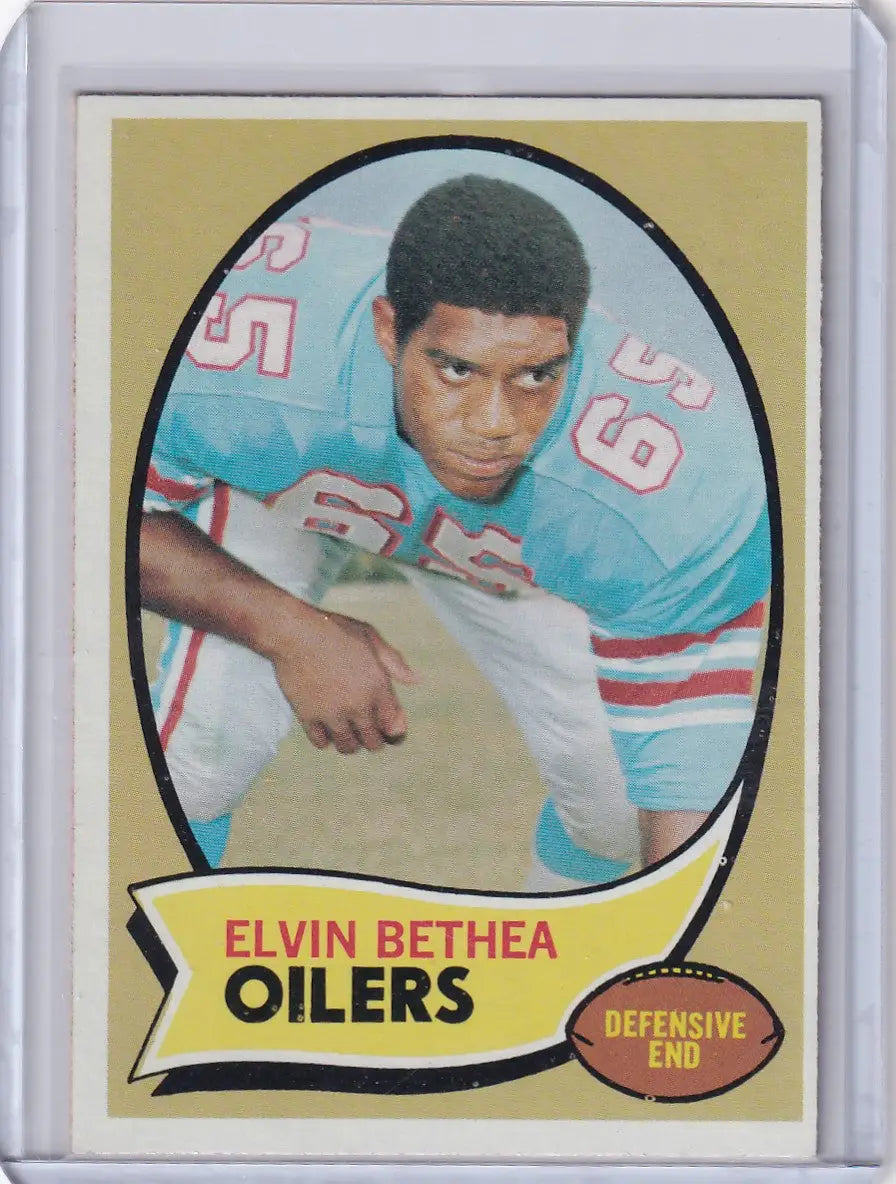 Vintage Topps Football card of Elvin Bethea from the Houston Oilers