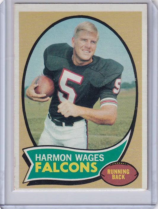 Vintage Topps Football card featuring Harmon Wages of the Atlanta Falcons