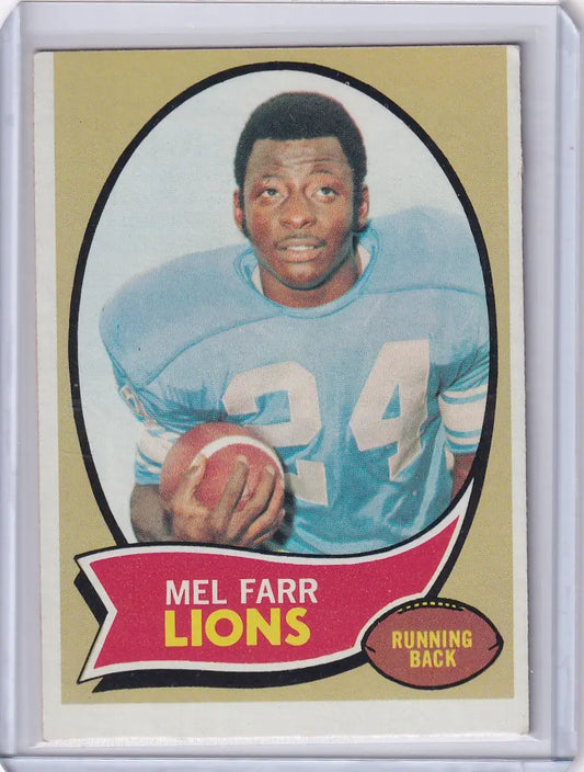 Topps Football trading card of Mel Farr RC from the Detroit Lions jersey number 34