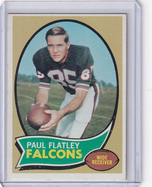 Vintage Topps Football card of Paul Flatley in Atlanta Falcons uniform