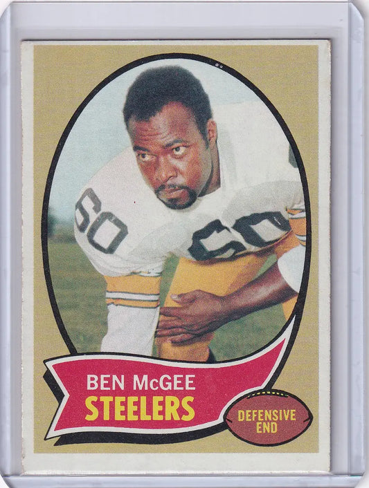 Vintage Topps Football card of Ben McGee, Pittsburgh Steelers defensive end