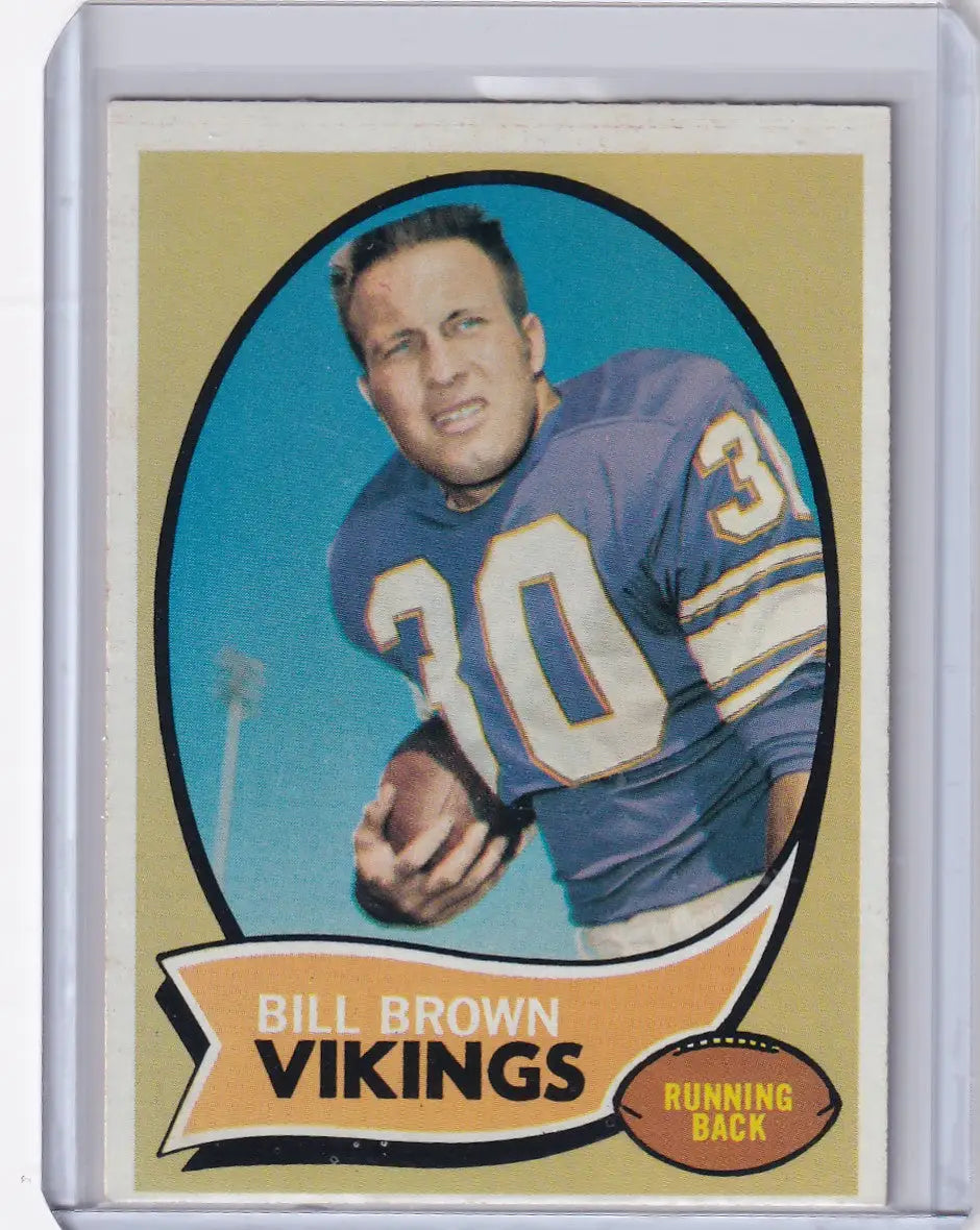 Vintage Topps Football card of Bill Brown - Minnesota Vikings with jersey number 30